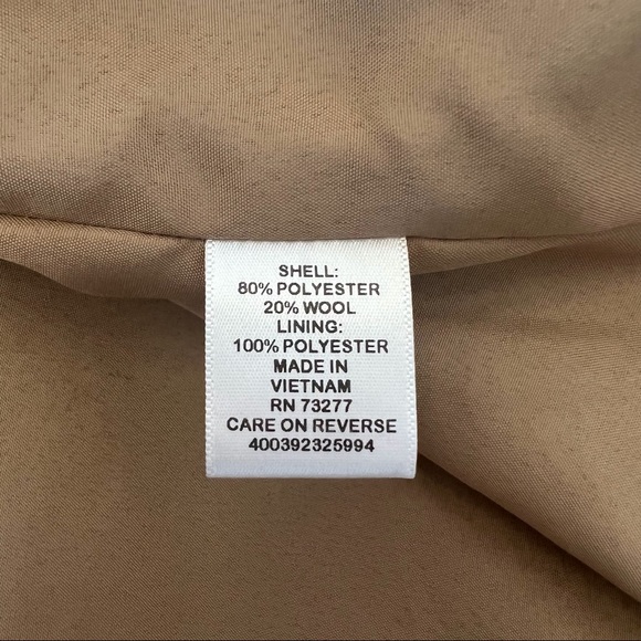 Elle Wool Blend Tan Black Colorblock Long Vest J-15 - Picture 10 of 14